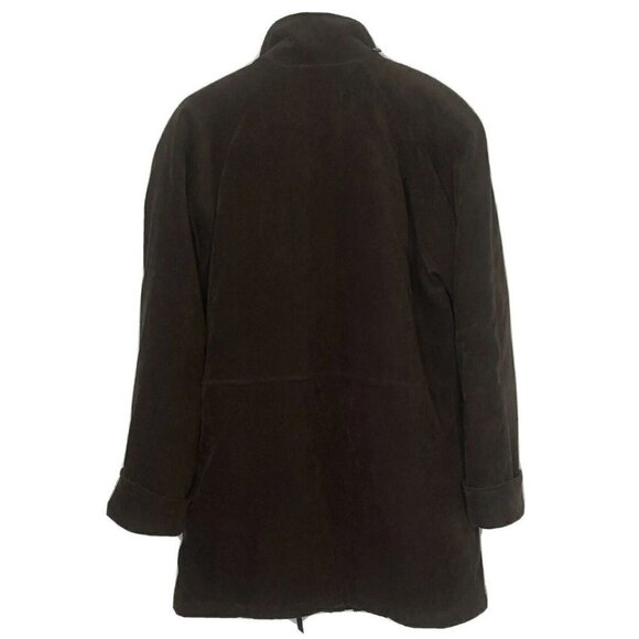 Fleet Street Women’s Faux Suede Toggle Button Zip Front Chocolate Brown Jacket-S - Picture 3 of 16